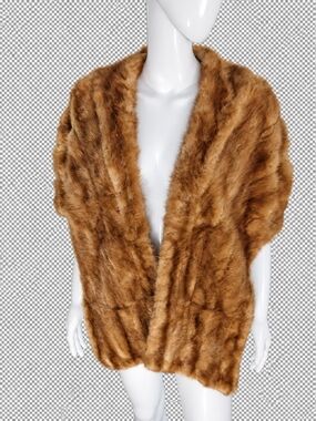 Vintage Custom Chestnut Mink Fur Shawl 🔥